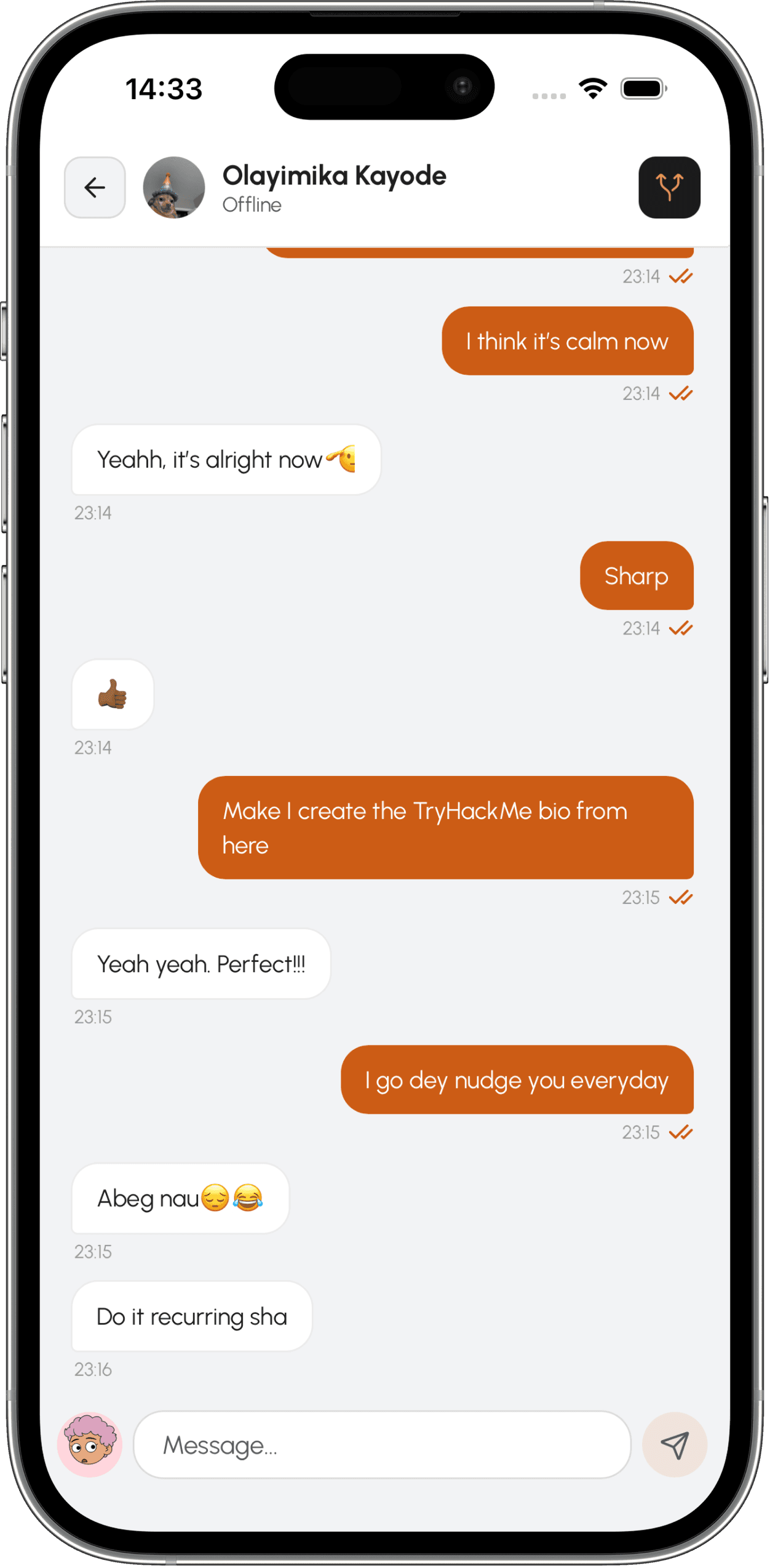Divyd app screen for Plan in one thread